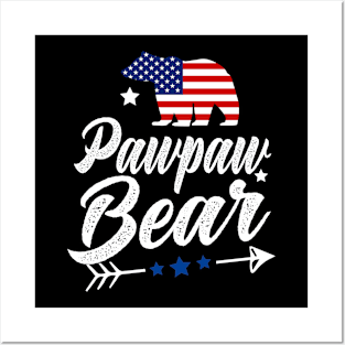 Pawpaw Bear Patriotic Flag Matching 4th Of July Posters and Art